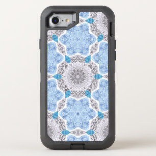 Blue Black Zebra Pattern OtterBox Defender iPhone SE/8/7 Case
