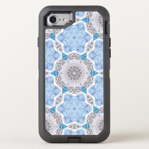 Blue Black Zebra Pattern OtterBox Defender iPhone SE87 Case