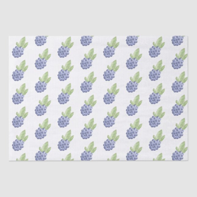 Blue blackberry fruit tissue paper (Front)