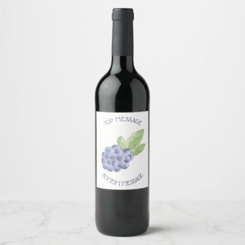 Blue blackberry fruit wine label