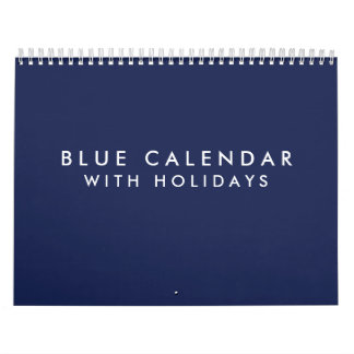Blue Blank Calendar With Holidays 2025
