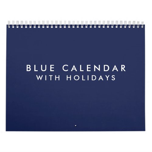 Blue Blank Calendar With Holidays 2025