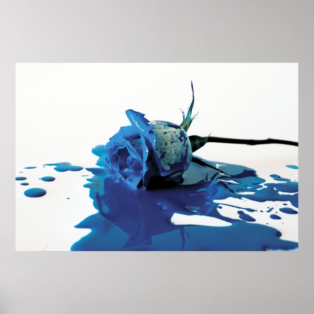 Blue Bleeding Rose Poster (Front)
