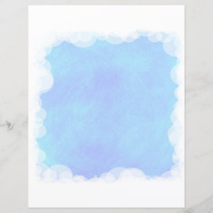 Blue Blends White Bubble Clouds Scrapbook Paper