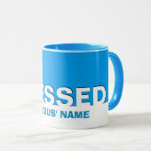Blue BLESSED Christian Mug (Front Right)