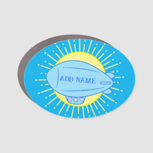 Blue Blimp Balloon Custom Car Magnet