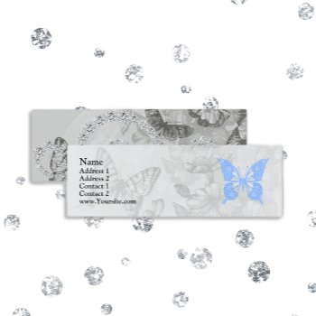 Blue Bling Butterfly Mini Business Card by FairyWoods at Zazzle