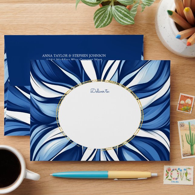 Blue Bliss Organic Floral Envelope (Desk)