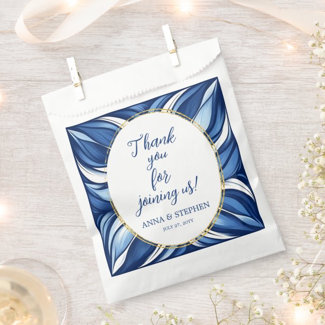 Blue Bliss Organic Floral Favor Bag (Clipped)