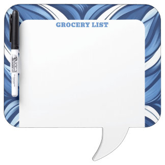 Blue Bliss Organic Floral Personalized Dry Erase Board