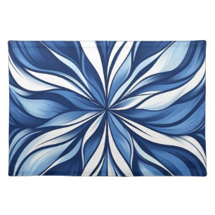 Blue Bliss: Organic Psychedelic Floral Cloth Placemat