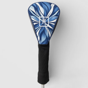 Blue Bliss: Organic Psychedelic Floral Golf Head Cover