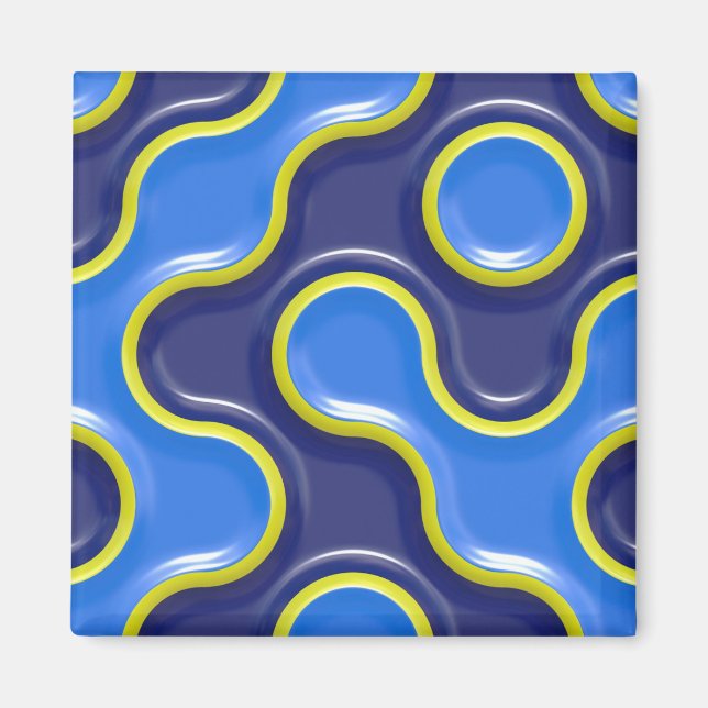 Blue Blob Pattern Magnet (Front)
