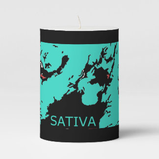 BLUE BLOB SATIVA PILLAR CANDLE