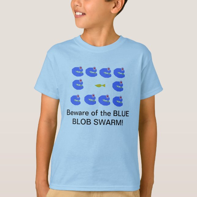 Blue Blob swarm T-Shirt (Front)