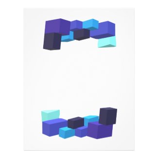 Blue Block Element Transparent Template Flyer