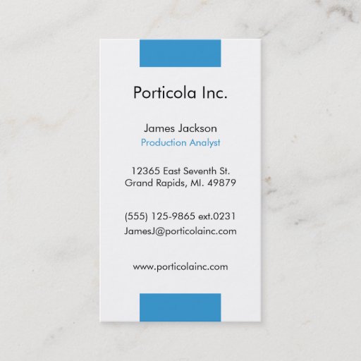 Customizable Blue Block Plain Business Cards