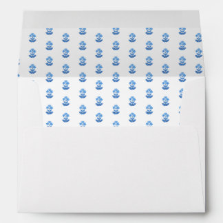 Blue Block Print Envelope
