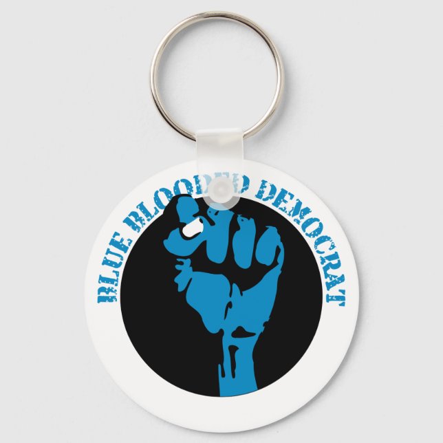 blue blooded democrat fist keychain (Front)