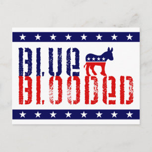 blue blooded democrat. postcard
