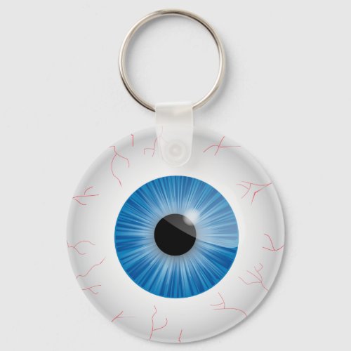 Blue Bloodshot Eyeball Keychain