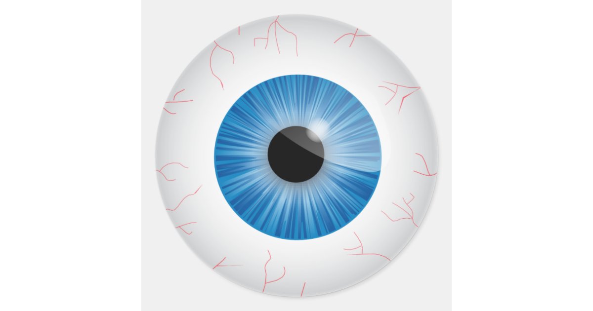 Download Blue Bloodshot Eyeball Sticker Zazzle Com