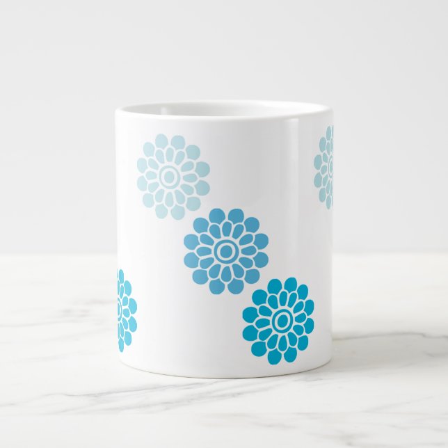 Blue Bloom Giant Coffee Mug (Front)