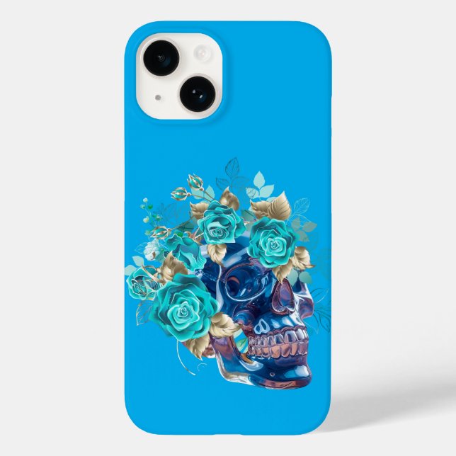 Blue Bloom Requiem Tote Bag – Elegant Floral Art T Case-Mate iPhone Case (Back)