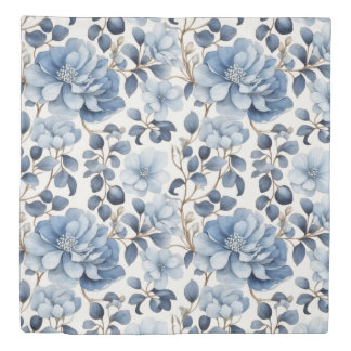 Blue Bloom Reverie – Floral Duvet Cover