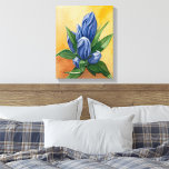 “Blue Bloom” – Watercolor Floral Canvas Print<br><div class="desc">A vivid watercolor of a blue gentian flower set against a warm, glowing background. Inspired by the contrast between bold color and quiet calm, Blue Bloom brings vibrant yet grounded energy to any space. Originally hand-painted in watercolor, this floral design is now available as a ready-to-hang canvas print—adding texture, depth,...</div>