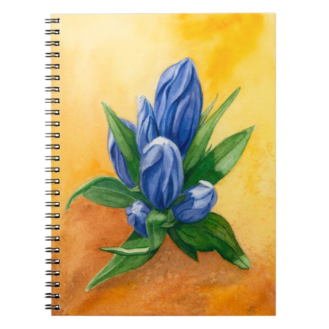 Blue Bloom Watercolor Floral Notebook (Front)
