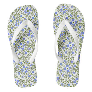 Blue Blooms Ditsy Floral Flip Flops