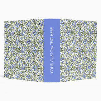 Blue Blooms Ditsy Floral Pattern 3 Ring Binder