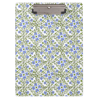 Blue Blooms Ditsy Floral Pattern Clipboard