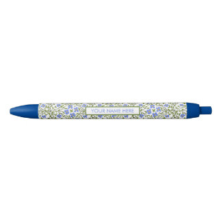 Blue Blooms Ditsy Floral Pattern Pen