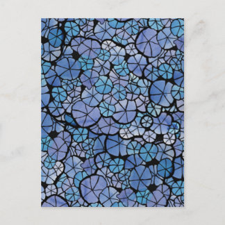 Blue Blooms Morning Glory Abstract Flower Garden   Postcard