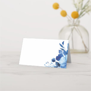 Blue Blooms Watercolor BAT MITZVAH CUSTOM  Place Card