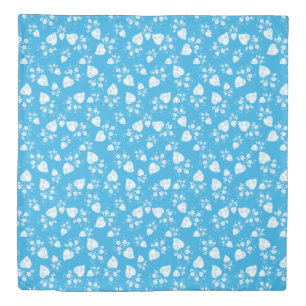 Blue blossom heart with flowers pattern duvet cover