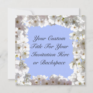 Blue Blossom Invitations Personalized RSVP Cards