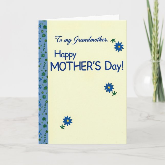 Blue Blossom Mothers Card (Front)