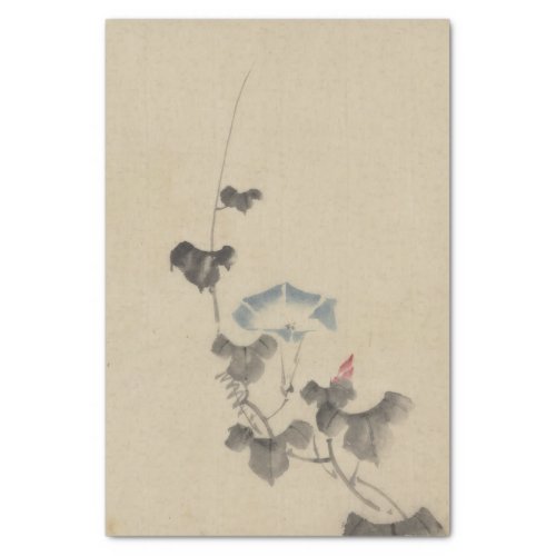 Blue Blossom of Morning Glory on Vine by Hokusai Tissue Paper