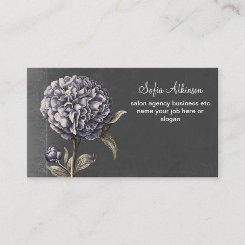 blue blossom vintage business cards