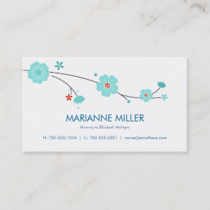 Blue Blossoms Calling Cards /