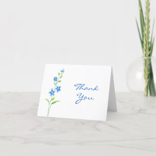 Blue Blossoms Letterpress Thank You Card
