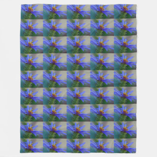 blue blossoms meadow fields garden petals vines fleece blanket