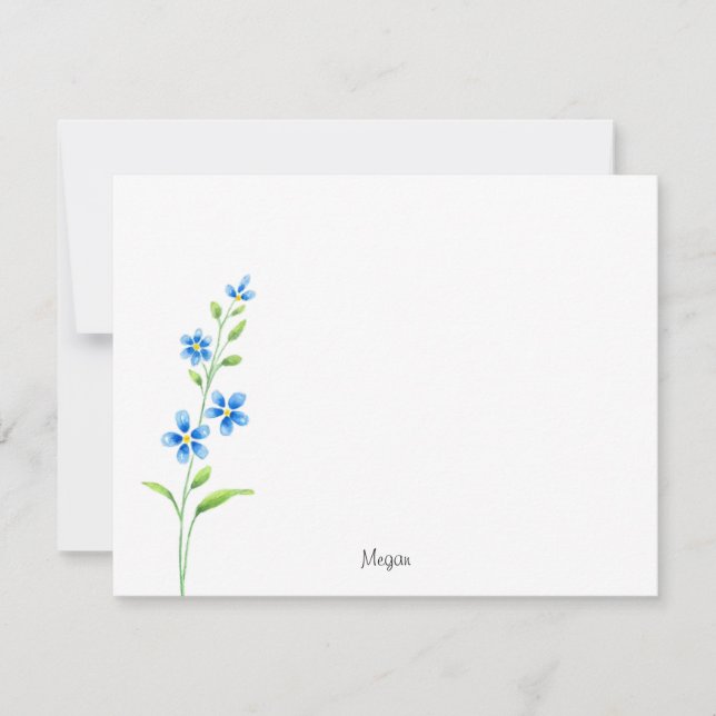 Blue Blossoms Note Card (Front)