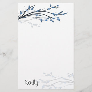 Blue Blossoms Stationery