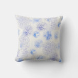 Blue Blots Throw Pillow