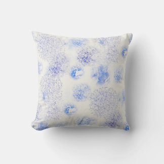 Blue Blots Throw Pillow