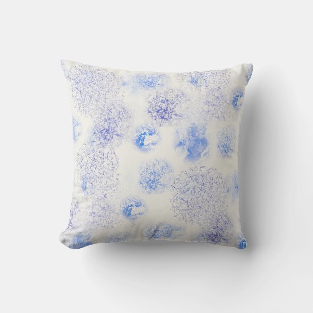 Blue Blots Throw Pillow (Front)
